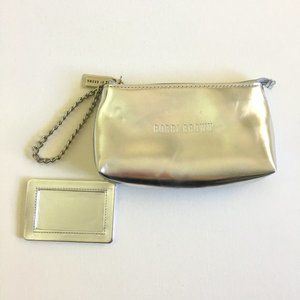 Bobbi Brown NEW Silver Chain Wristlet Zippered Pouch w/Mirror 6.5" x 4" x 1.75"